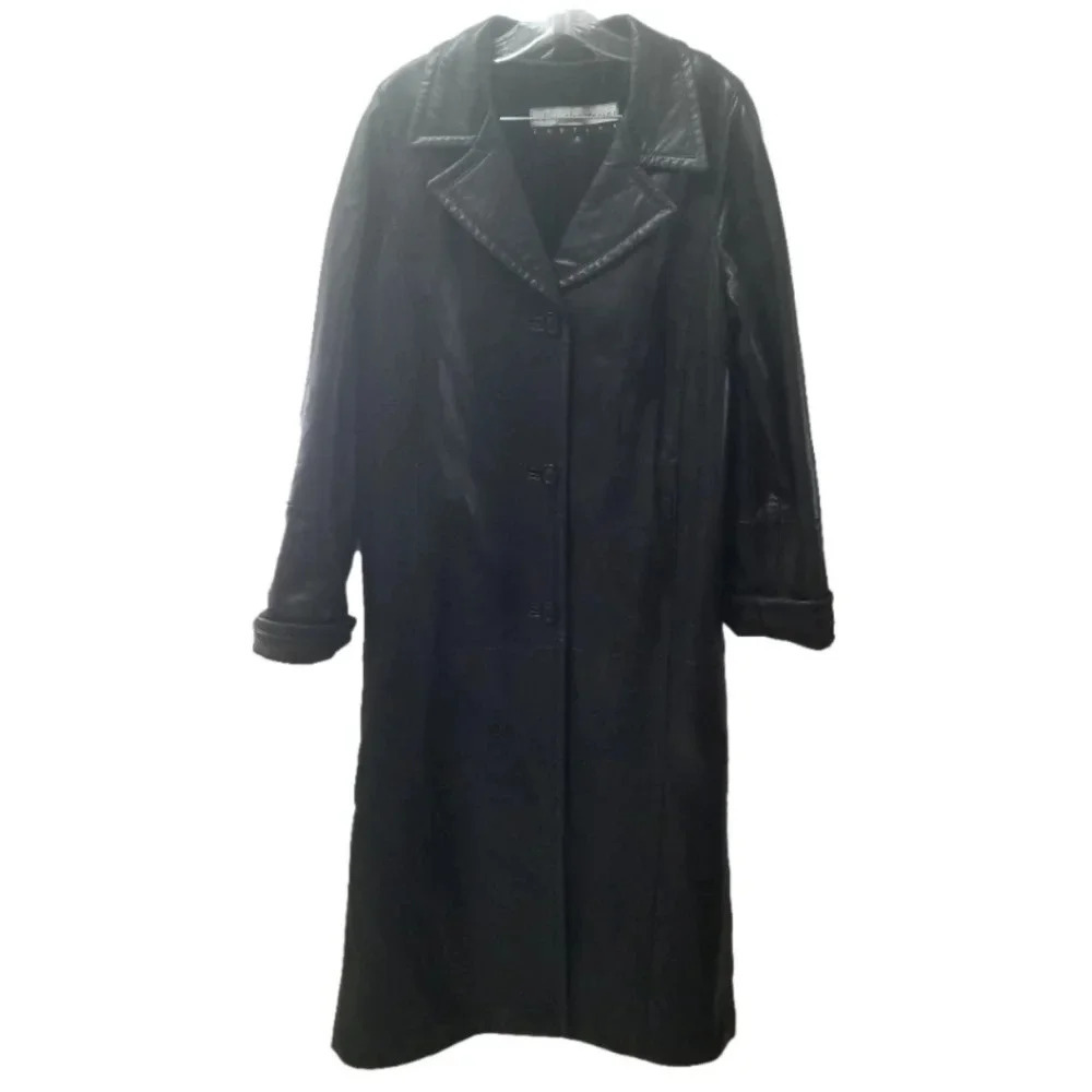 Bod & Christensen Couture Black Long Leather Coat S